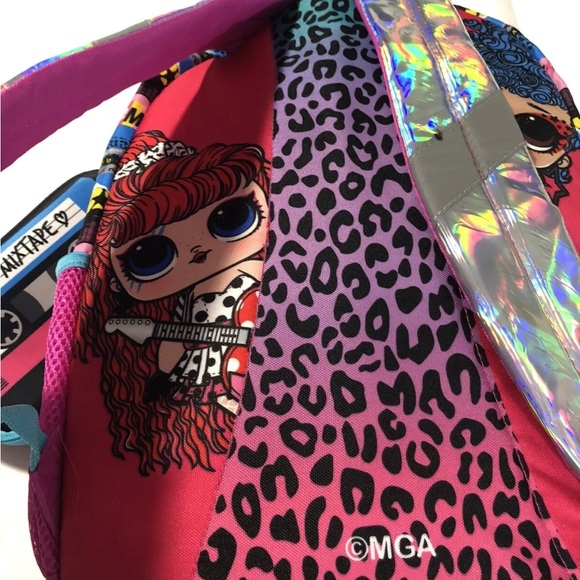 New L.O.L. Surprise! Remix 4pc. Pink Backpack 17” Lunch bag Lanyard Zip Case NWT - Picture 3 of 10